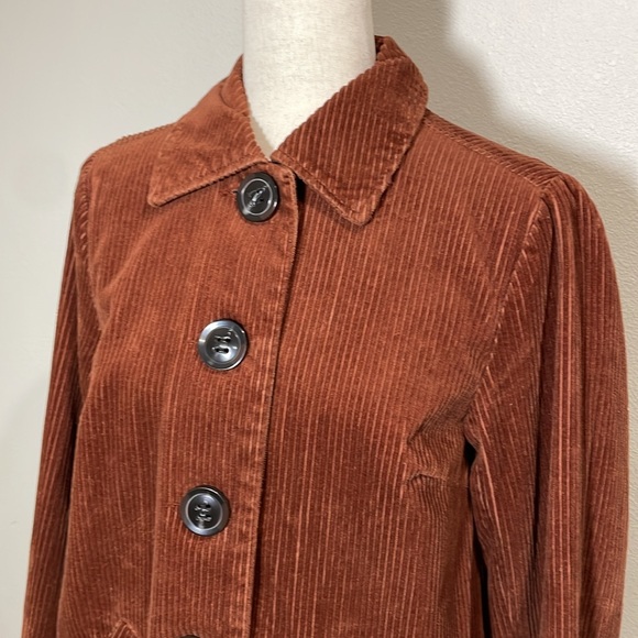 Rust/Brown Corduroy Large Button Swing Jacket Size Small - Picture 2 of 16